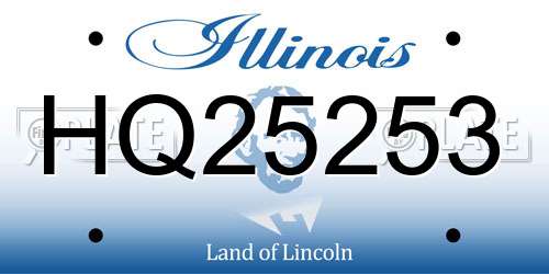 HQ25253 Illinois License Plate