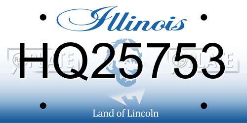 HQ25753 Illinois License Plate
