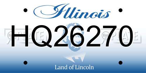 HQ26270 Illinois License Plate