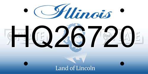 HQ26720 Illinois License Plate