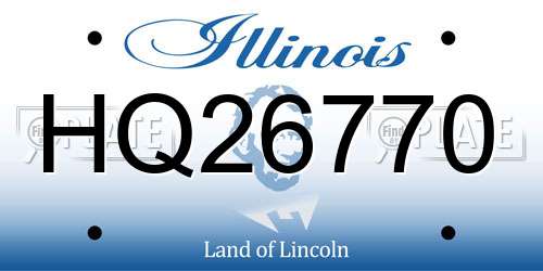 HQ26770 Illinois License Plate