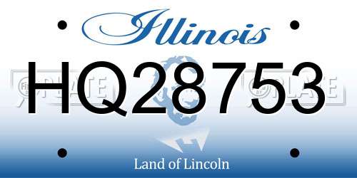 HQ28753 Illinois License Plate