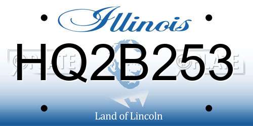 HQ2B253 Illinois License Plate