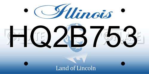 HQ2B753 Illinois License Plate