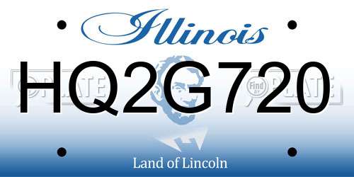 HQ2G720 Illinois License Plate