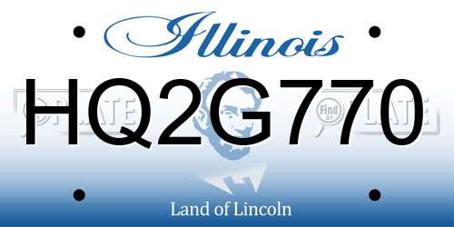 HQ2G770 Illinois License Plate