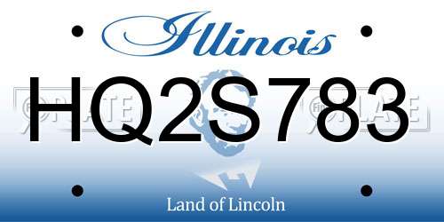 HQ2S783 Illinois License Plate