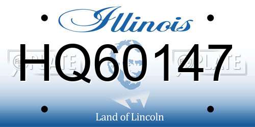 HQ60147 Illinois License Plate