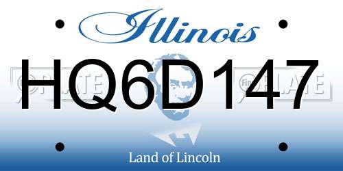 HQ6D147 Illinois License Plate