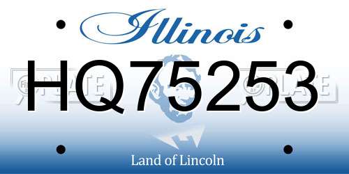 HQ75253 Illinois License Plate