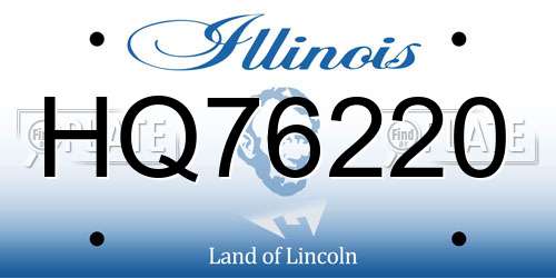 HQ76220 Illinois License Plate
