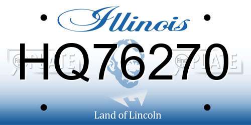 HQ76270 Illinois License Plate