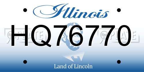 HQ76770 Illinois License Plate