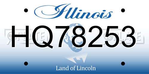 HQ78253 Illinois License Plate