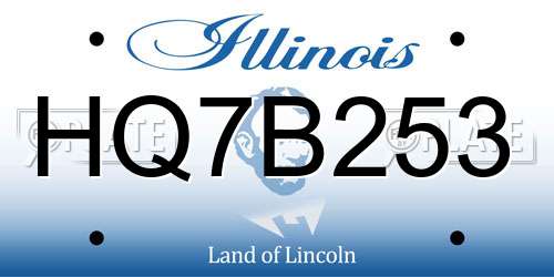 HQ7B253 Illinois License Plate