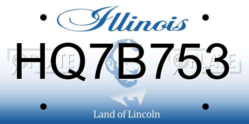 HQ7B753 Illinois License Plate