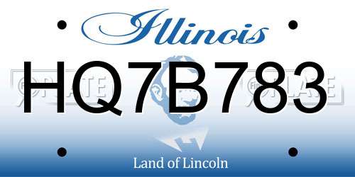 HQ7B783 Illinois License Plate