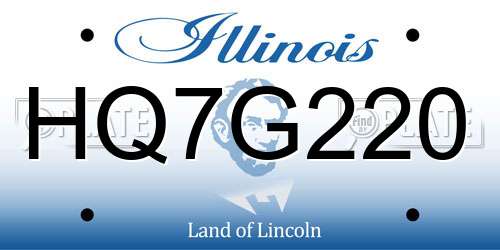 HQ7G220 Illinois License Plate