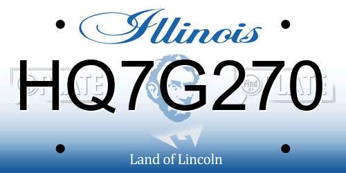 HQ7G270 Illinois License Plate