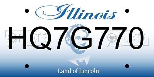 HQ7G770 Illinois License Plate