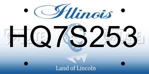 HQ7S253 Illinois License Plate