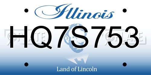 HQ7S753 Illinois License Plate