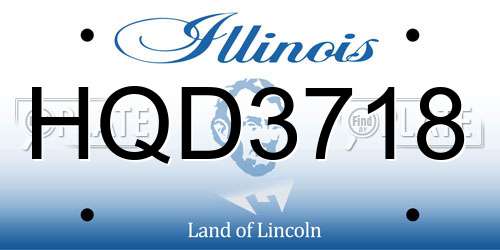 HQD3718 Illinois License Plate