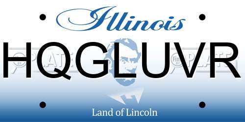 HQGLUVR Illinois License Plate