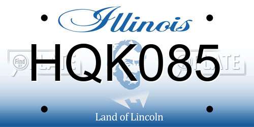 HQK085 Illinois License Plate