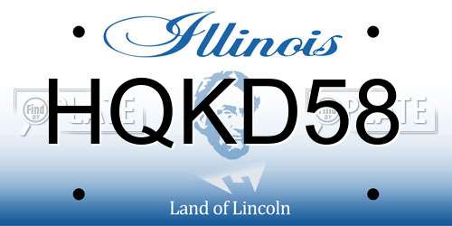 HQKD58 Illinois License Plate