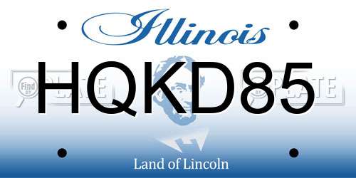 HQKD85 Illinois License Plate