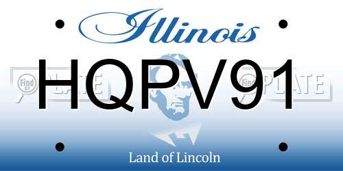 HQPV91 Illinois License Plate