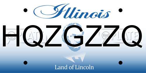 HQZGZZQ Illinois License Plate