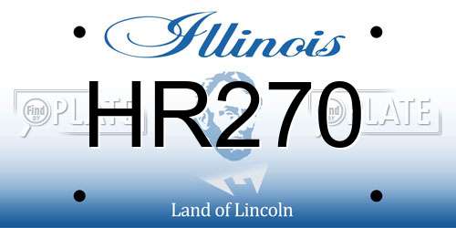 HR270 Illinois License Plate