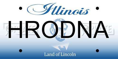 HRODNA Illinois License Plate