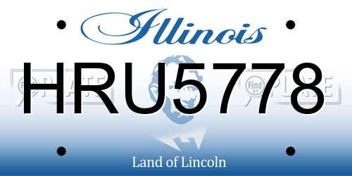 HRU5778 Illinois License Plate