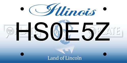 HS0E5Z Illinois License Plate