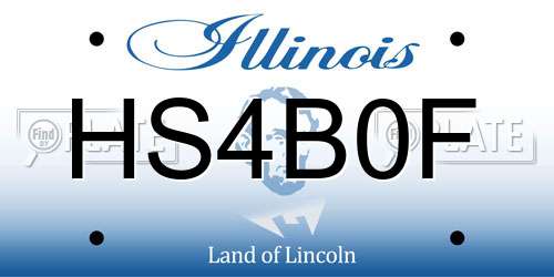 HS4B0F Illinois License Plate