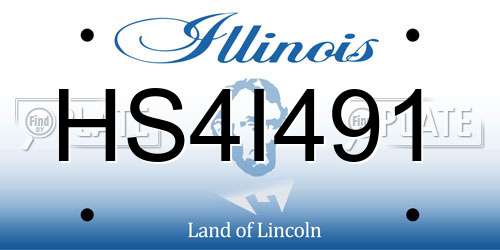 HS4I491 Illinois License Plate
