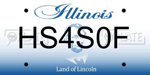 HS4S0F Illinois License Plate