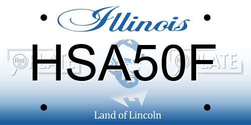 HSA50F Illinois License Plate