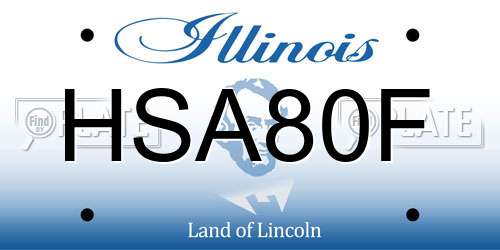 HSA80F Illinois License Plate
