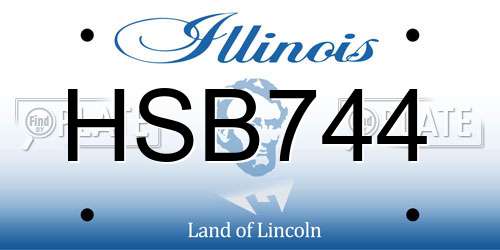 HSB744 Illinois License Plate
