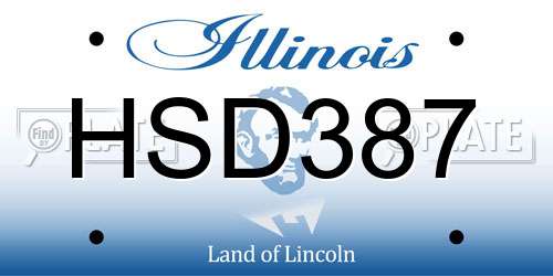 HSD387 Illinois License Plate
