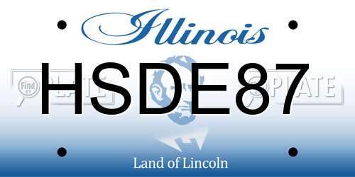 HSDE87 Illinois License Plate
