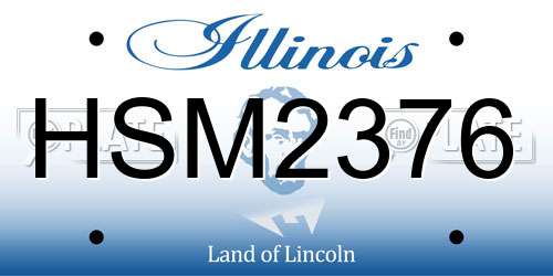 HSM2376 Illinois License Plate