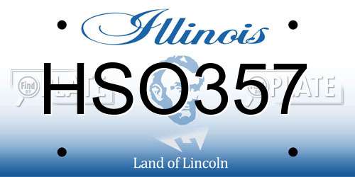 HSO357 Illinois License Plate