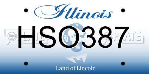 HSO387 Illinois License Plate