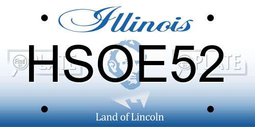 HSOE52 Illinois License Plate