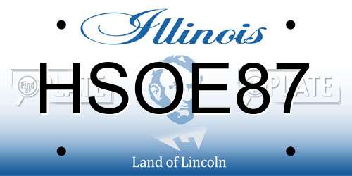 HSOE87 Illinois License Plate